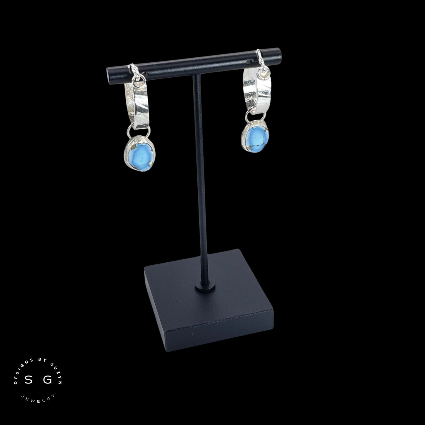 Golden Hills Turquoise Dangle Hoop Earrings