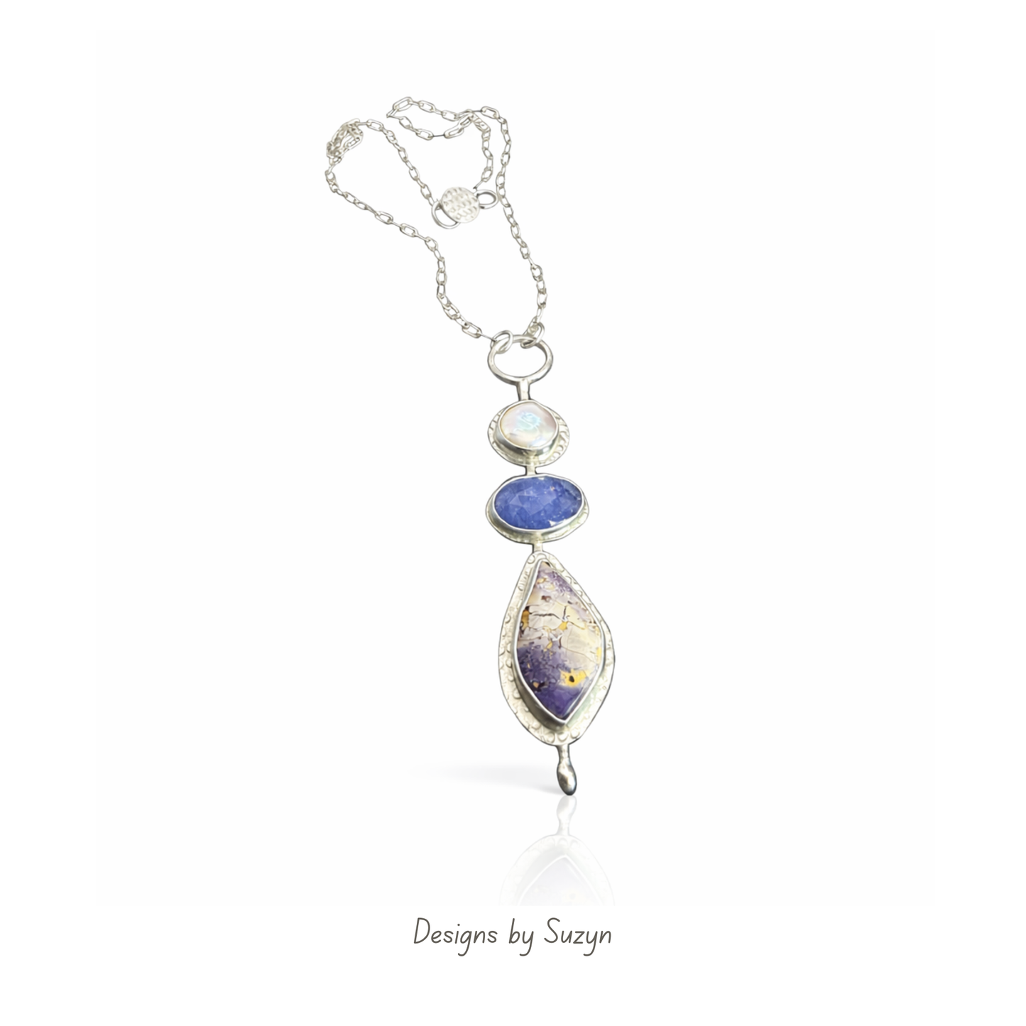 Tanzanite, Pearl and Tiffany Stone Necklace RESERVED