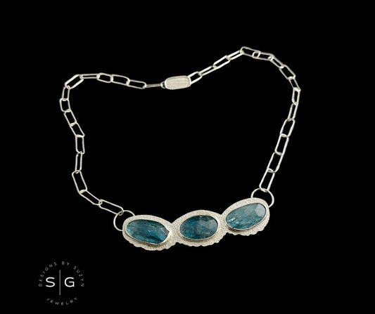 Reserved for SG - Teal Kyanite Statement Necklace