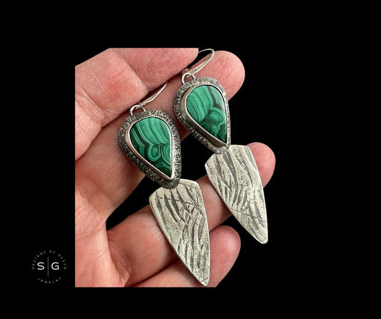 RESERVED FOR CD - Malachite Earrings