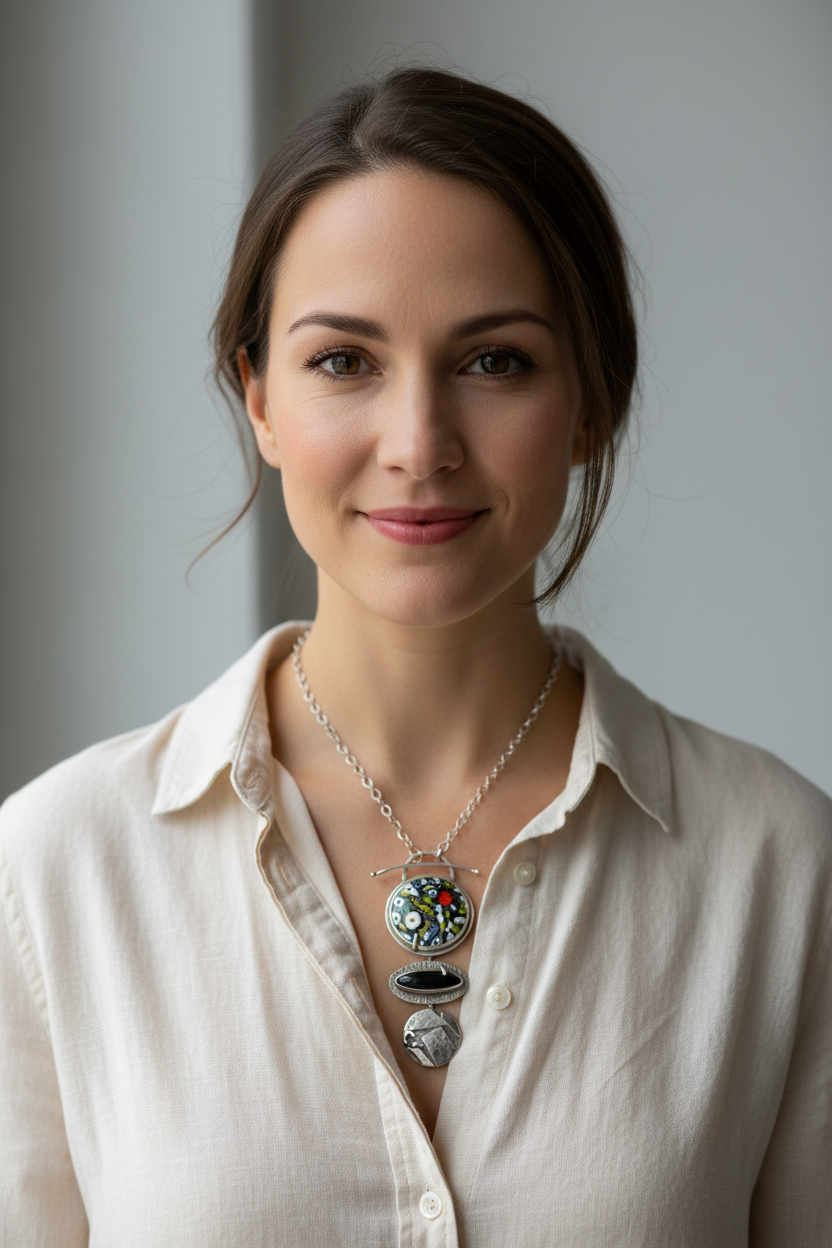 Necklace on model - proper scale