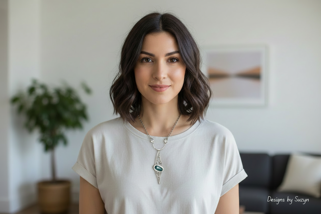 Silver Tides Necklace on Preferred Model