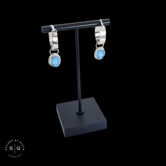 Golden Hills Turquoise Dangle Hoop Earrings