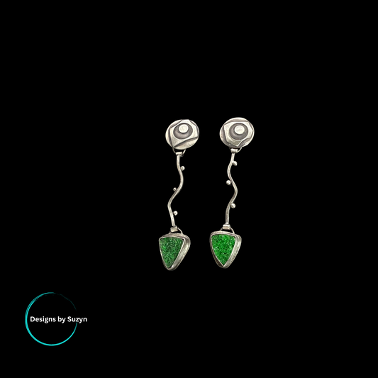 Meadow Song - Uvarovite Earrings