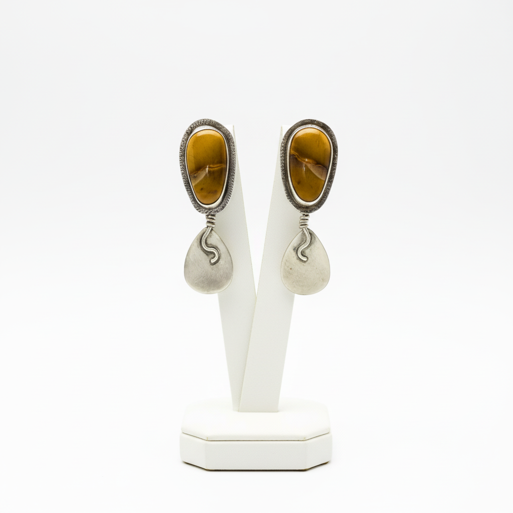 Mookaite Jasper & Argentium Silver Transforma Earrings – 'Good As Gold', One of a Kind
