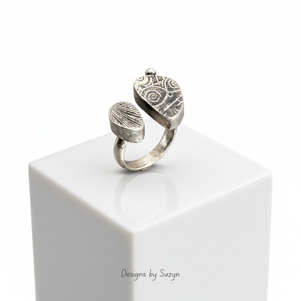 Hollow Form Sterling Silver Sculptural Ring – Size 7, 'Innerspace Strong', One of a Kind
