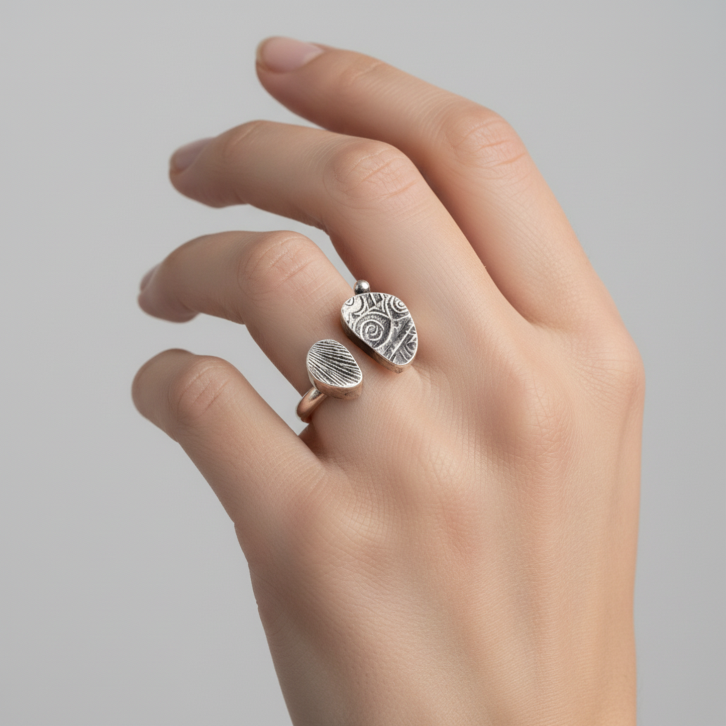 Hollow Form Sterling Silver Sculptural Ring – Size 7, 'Innerspace Strong', One of a Kind