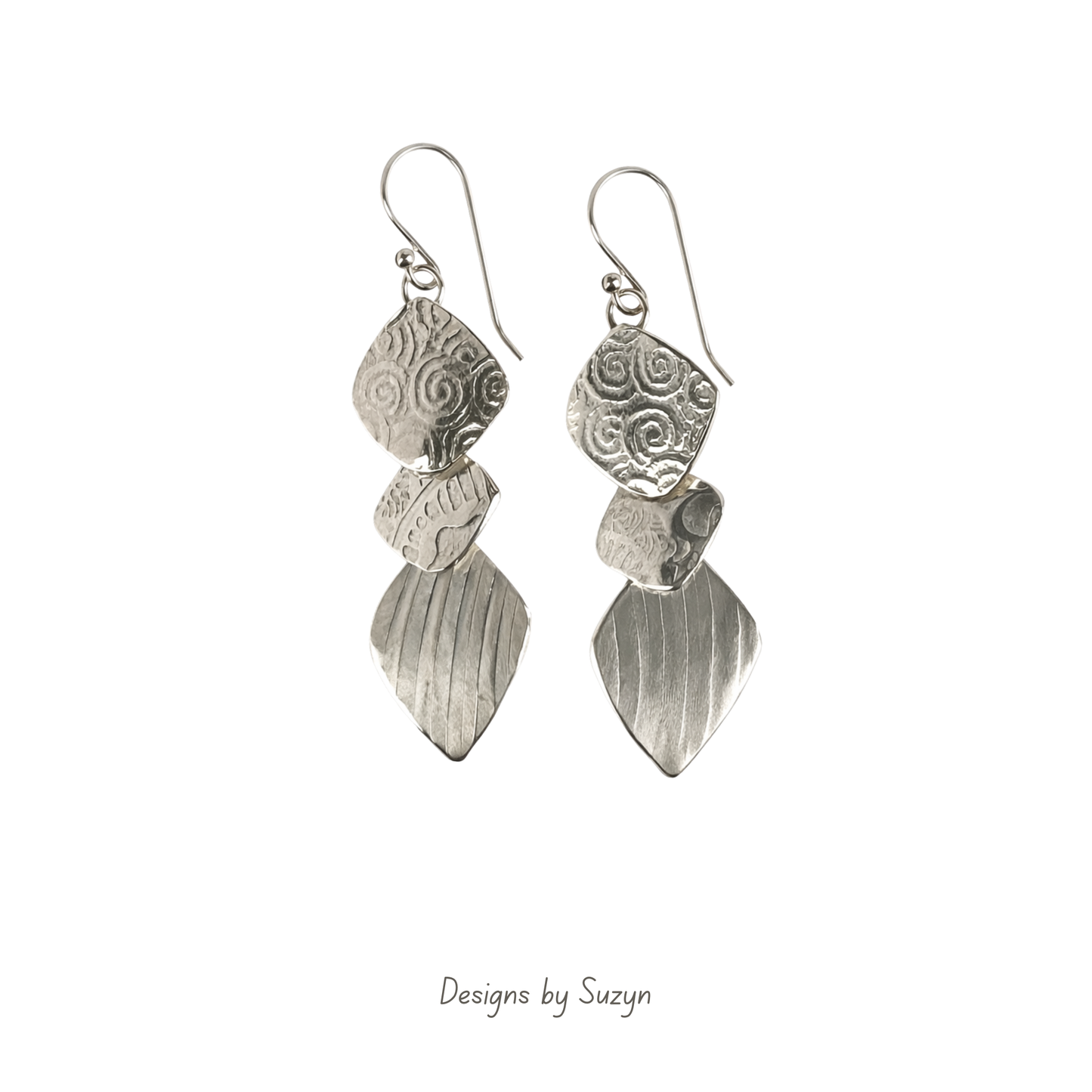 Shiny Argentium Silver Dangle Earrings, Twinkle Twinkle - RESERVED