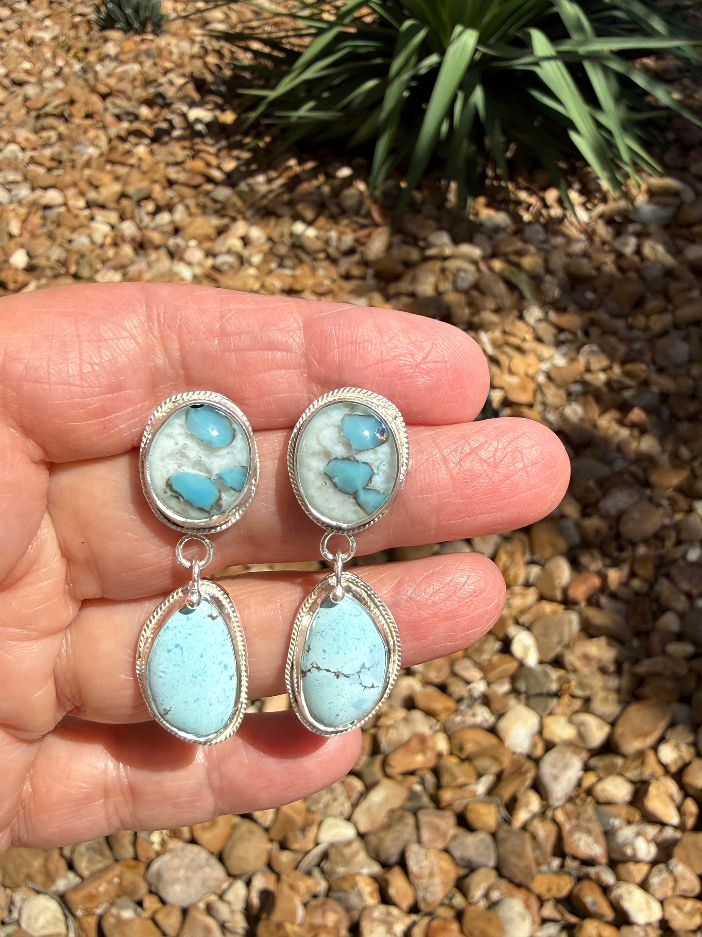 Kiln Cast Gem with Golden Hills Turquoise