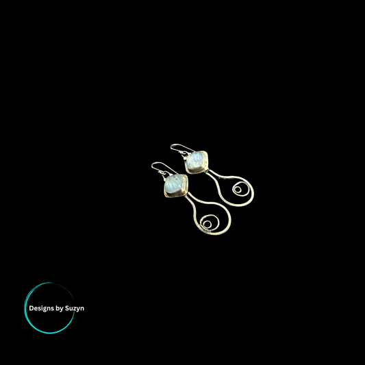 Moonstone Dangle earrings, silver, Moonlight Glow