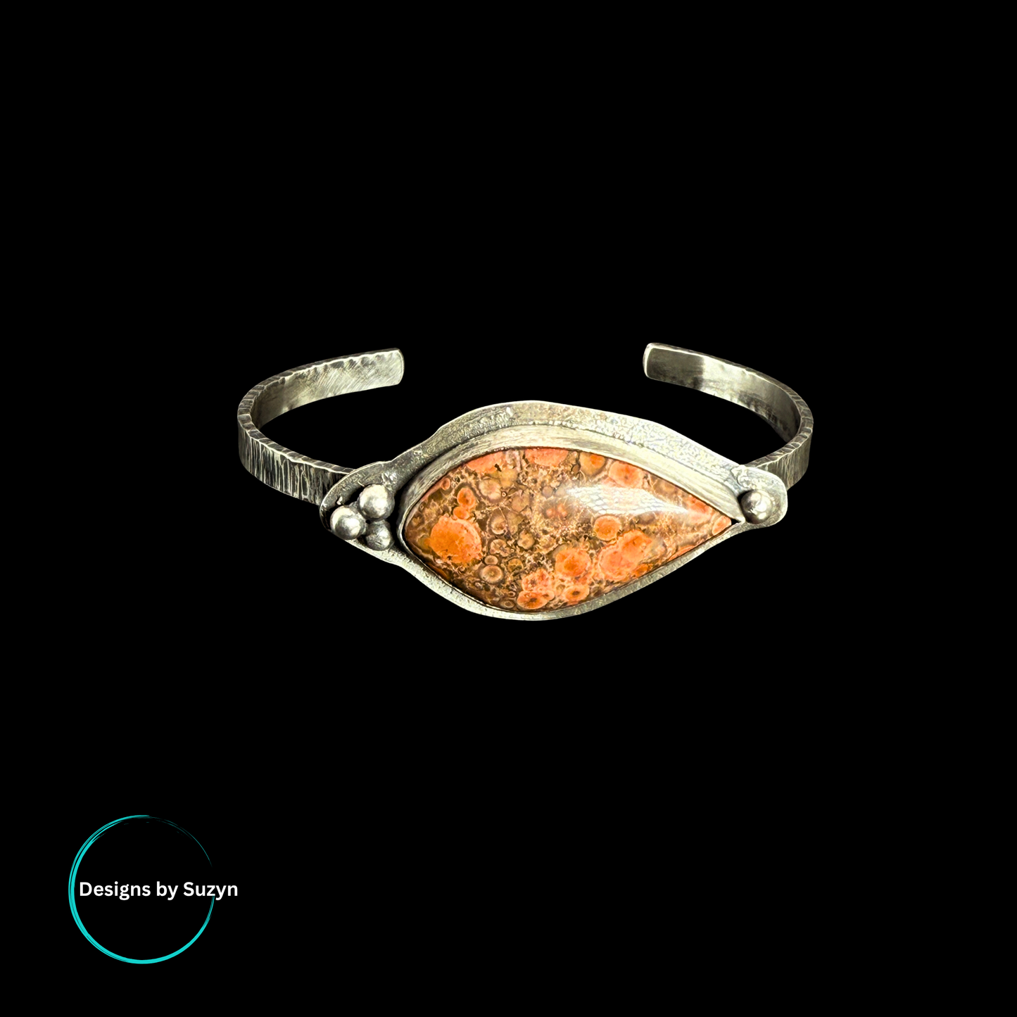 Poppy and Silver Cuff Bracelet