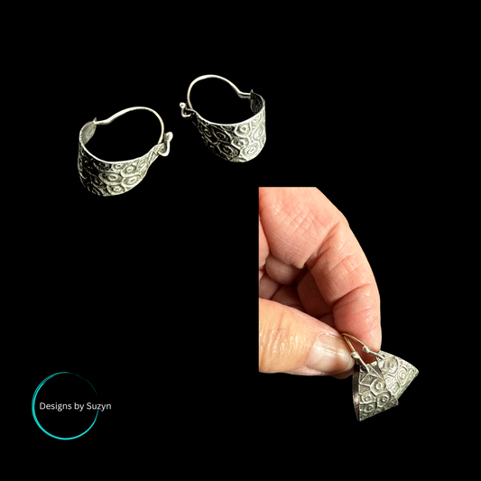 Shadow Dance Basket Hoops Sterling Silver