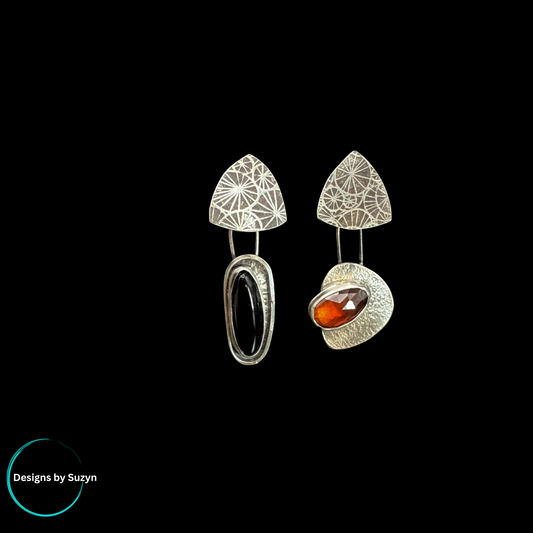 Shadow and Ember Asymmetric Earrings