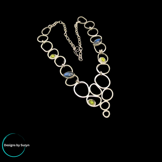 The Goddess Statement Necklace, Labradorite, Peridot