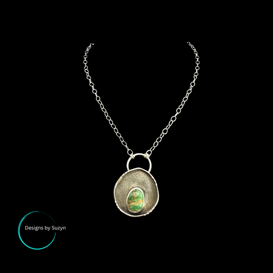 Variscite and silver pendant, Silver Sage