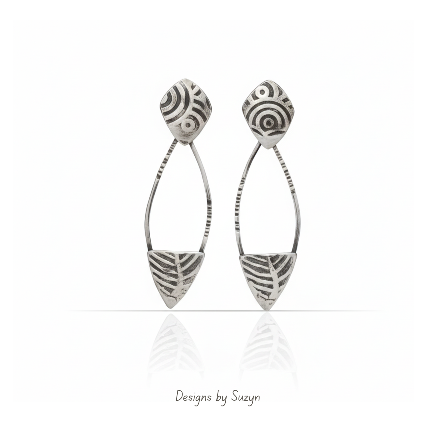 Artifacts - Sculptural Argentium and Sterling Silver Statement Earrings