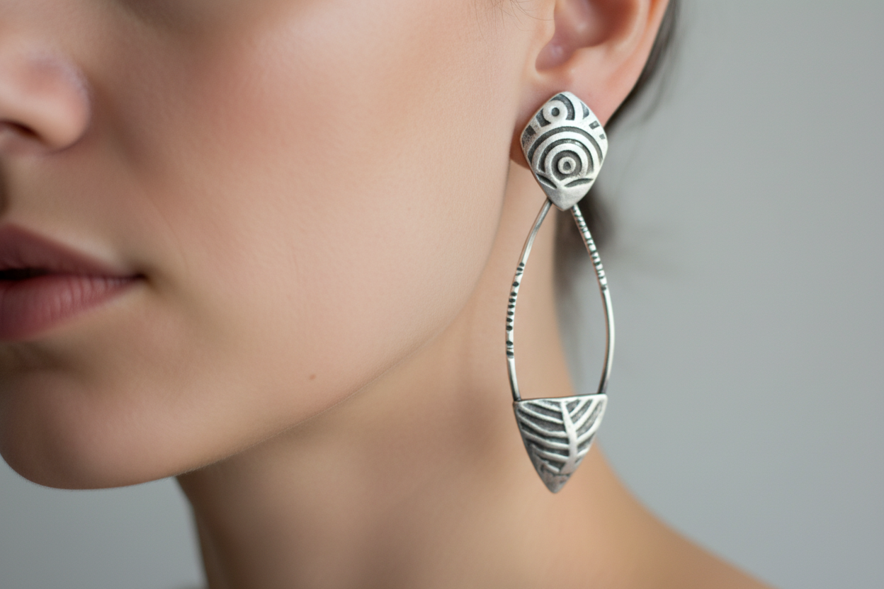 Artifacts Earrings Close-Up Detail