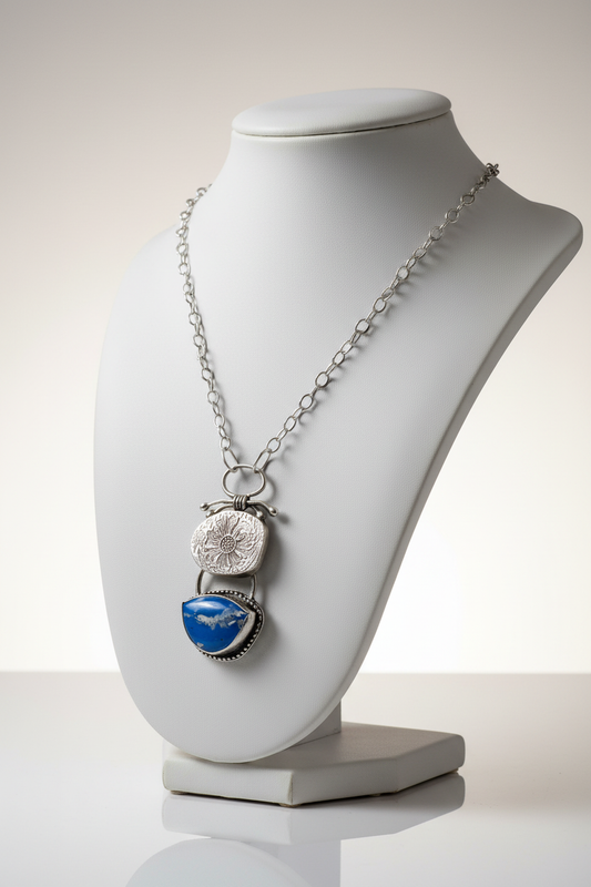 Cloud Drift Pendant on Necklace Bust – Enhanced