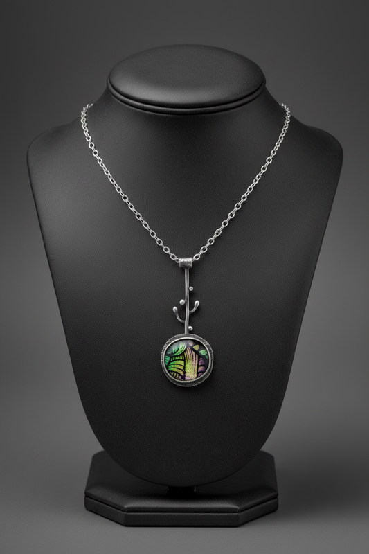 Necklace on Charcoal Jewelry Bust