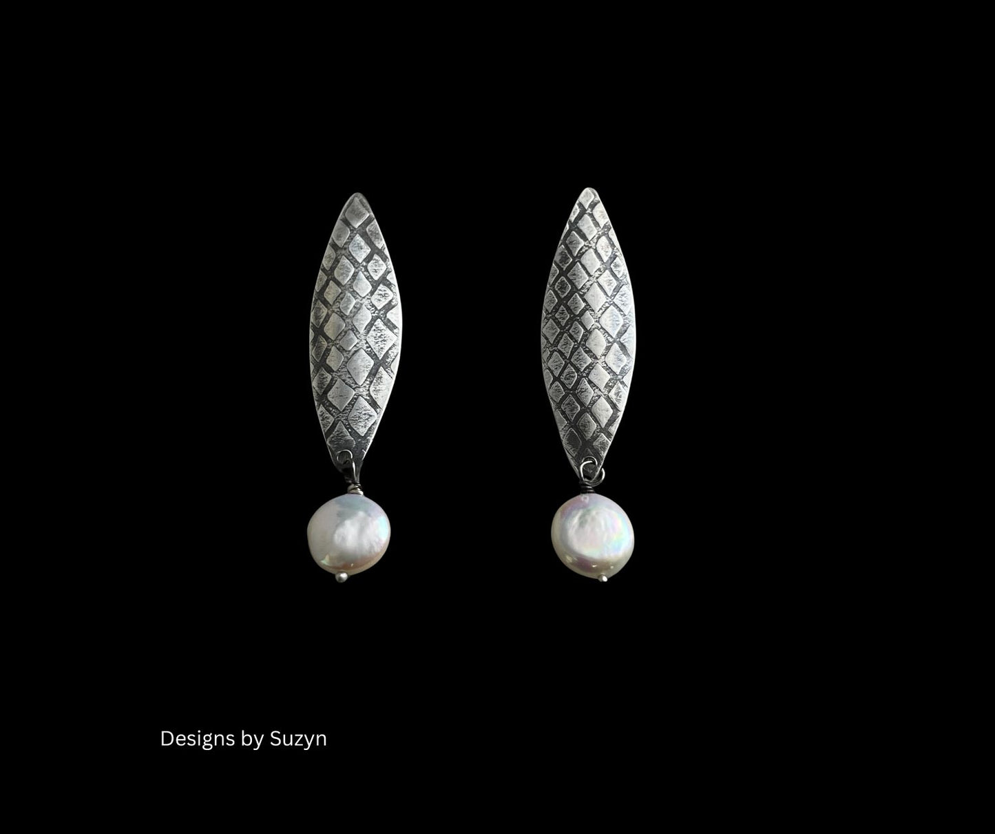 Silver and Pearl Post Earrings
