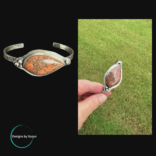 Poppy and Silver Cuff Bracelet