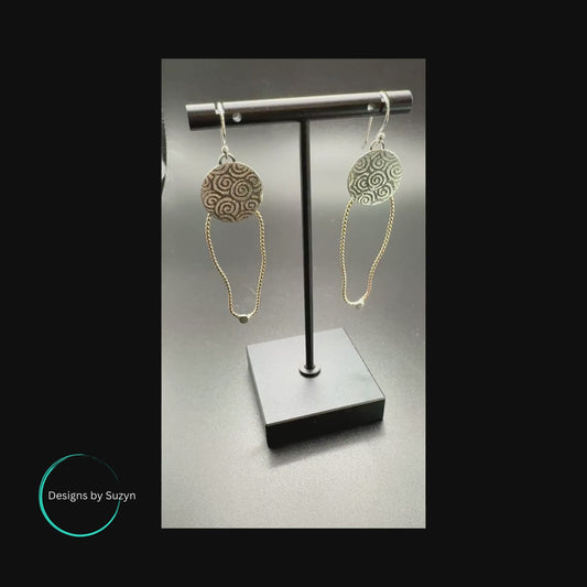 Argentium Silver and 14k gold-filled Earrings, Gold Rush