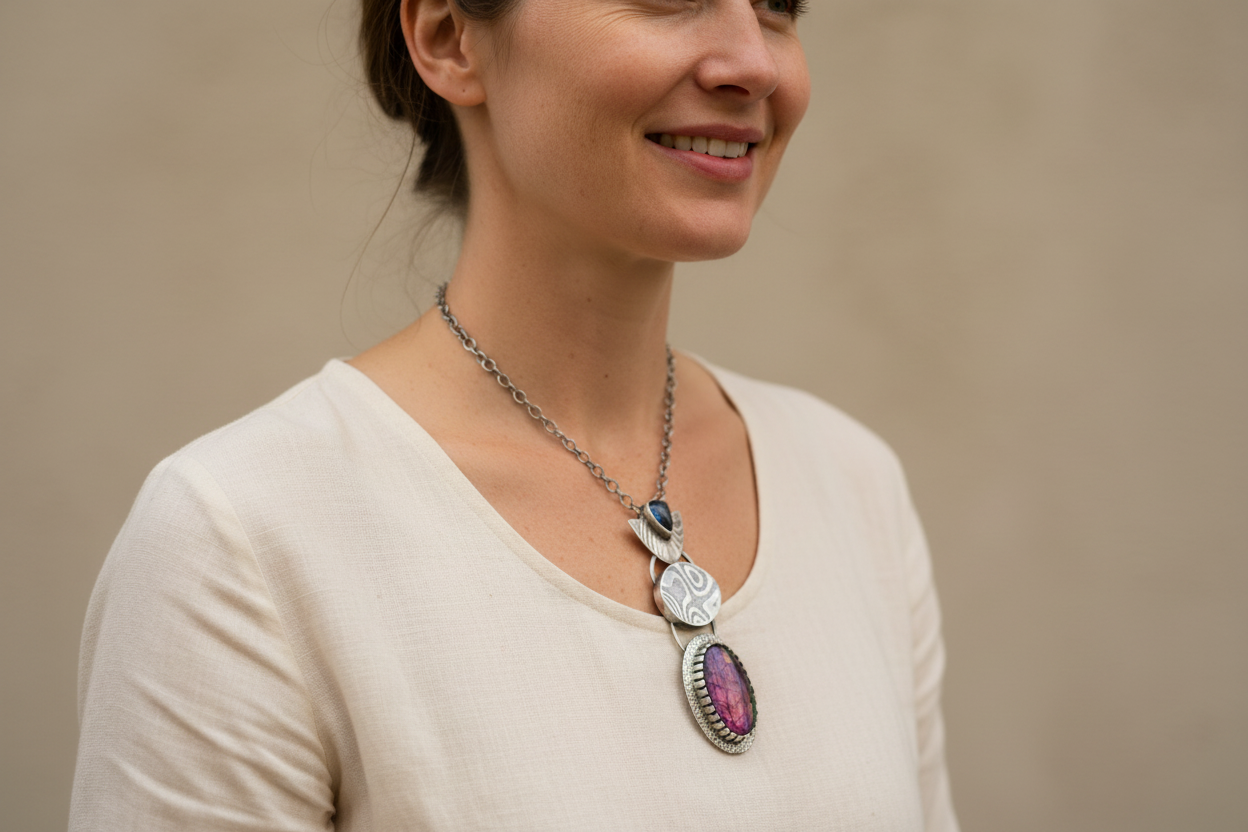 Queen for a Day Necklace Showing Depth