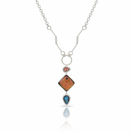 Spinel Fused Glass Labradorite Pendant