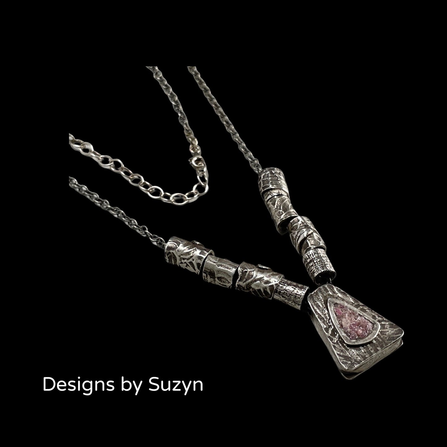 Reversible Leopoldite and silver meditation Necklace